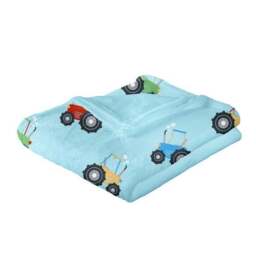 Farmyard Friends Blue Throw Blanket 120cm x 150cm - thumbnail 3