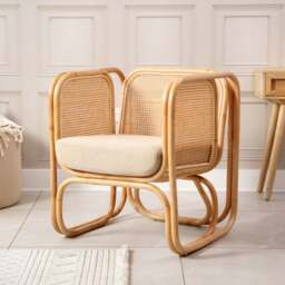 Desser Iconic Rattan Chair with Boucle Cushion