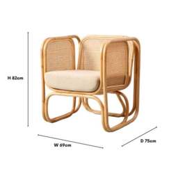 Desser Iconic Rattan Chair with Boucle Cushion - thumbnail 5