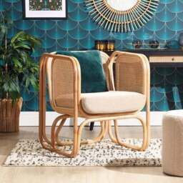 Desser Iconic Rattan Chair with Boucle Cushion - thumbnail 4