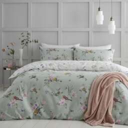 Catherine Lansfield Songbird Reversible Duvet Cover & Pillowcase Set - thumbnail 1
