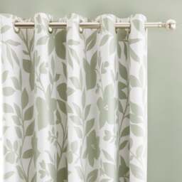 Ava Floral Polycotton Blackout Eyelet Curtains - thumbnail 1