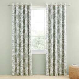 Ava Floral Polycotton Blackout Eyelet Curtains - thumbnail 2
