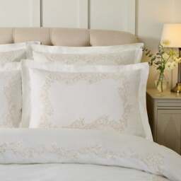 Dorma Camerelle Embroidery 100% Cotton Sateen Oxford Pillowcase Pair - thumbnail 1