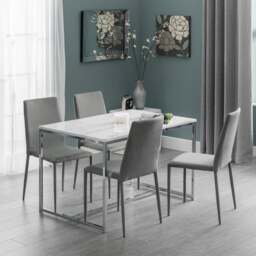 Scala 4 Seater Rectangular Dining Table, White - thumbnail 1