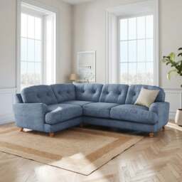 Martha Slub Faux Linen Full Corner Sofa - thumbnail 1