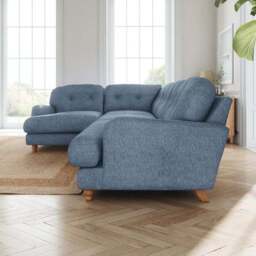 Martha Slub Faux Linen Full Corner Sofa - thumbnail 2