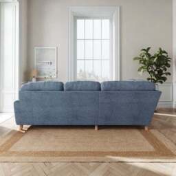 Martha Slub Faux Linen Full Corner Sofa - thumbnail 3