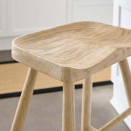 Loxwood Counter Height Bar Stool, Solid Oak - thumbnail 3