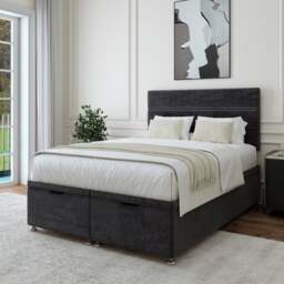 Plush Chenille End of Bed Ottoman Base - thumbnail 1