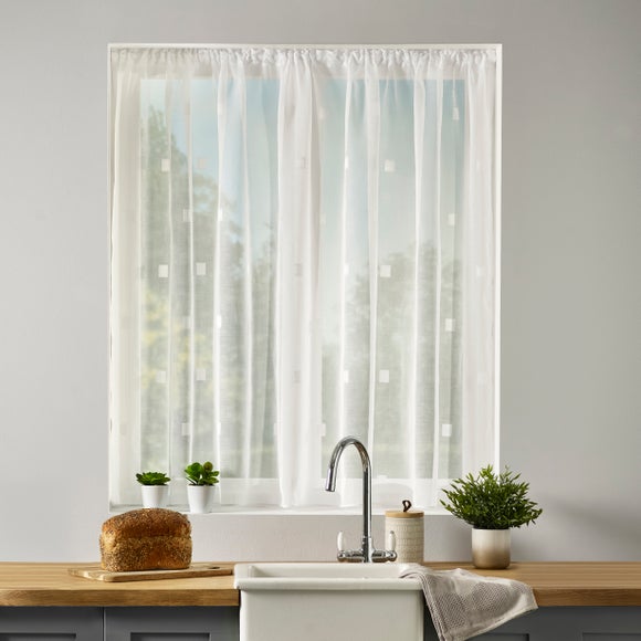 By the Metre Zen Lace Net Slot Top Curtain Fabric - image 1