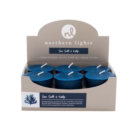 Northern Lights Set of 6 Sea Salt and Kelp Votive Candles - image 1