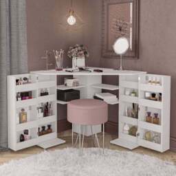 Elena Corner Dressing Table, White - thumbnail 2