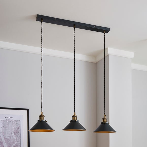 Logan 3 Light Industrial Diner Ceiling Light - image 1