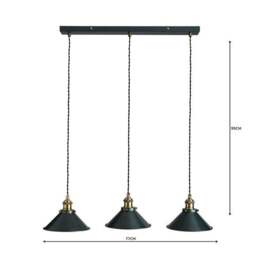 Logan 3 Light Industrial Diner Ceiling Light - thumbnail 5