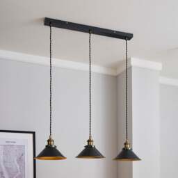 Logan 3 Light Industrial Diner Ceiling Light - thumbnail 1