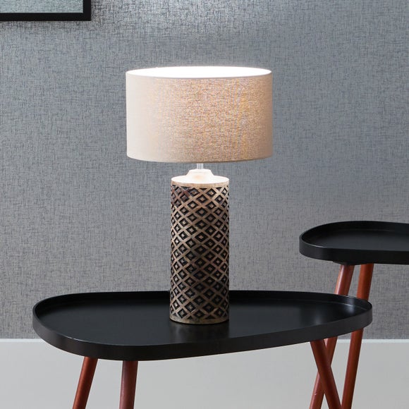 Orissa Wooden Diamond Table Lamp - image 1