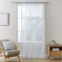 Ticking Stripe Slot Top Voile - thumbnail 2