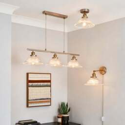 Logan Glass Satin Nickel Semi Flush Ceiling Light - thumbnail 6