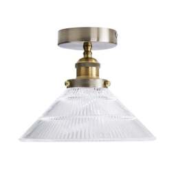 Logan Glass Satin Nickel Semi Flush Ceiling Light - thumbnail 5