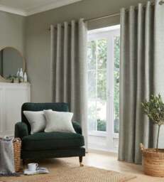 Churchgate Swithland Herringbone Eyelet Curtains (Blackout Available) - thumbnail 2