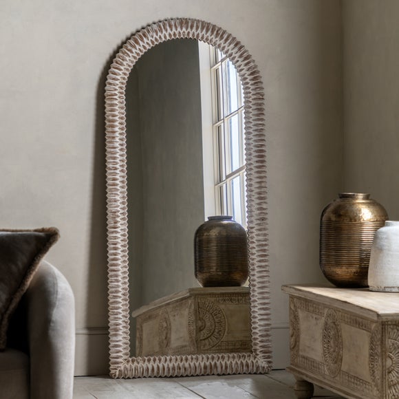 Sawan Arched Distressed Full Length Leaner Mirror - image 1