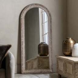 Sawan Arched Distressed Full Length Leaner Mirror - thumbnail 1