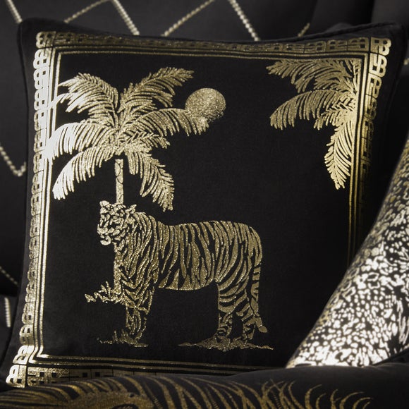 Laurence Llewelyn-Bowen Tiger Tiger Black Cushion - image 1