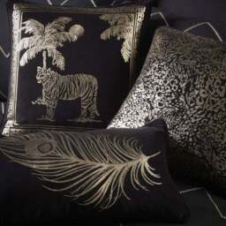 Laurence Llewelyn-Bowen Tiger Tiger Black Cushion - thumbnail 6