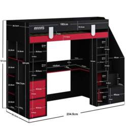 Blaze Gaming High Sleeper Bed Frame - thumbnail 6