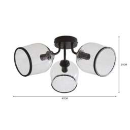 Lenny 3 Light Semi Flush Ceiling Light - thumbnail 6