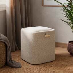 Pebble Boucle Tray Table Storage Footstool - thumbnail 1