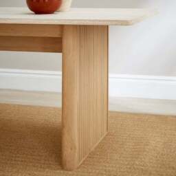 Lucin Travertine Effect 6 Seater Rectangle Dining Table - thumbnail 4