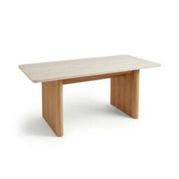 Lucin Travertine Effect 6 Seater Rectangle Dining Table - thumbnail 6