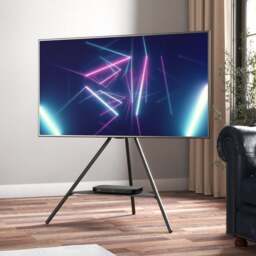 "Tiga Black Metal Tripod TV Unit for TVs up to 65"""