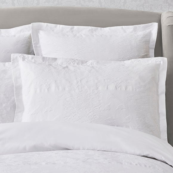 Dorma Purity Kempley White Continental Pillowcase by Dunelm