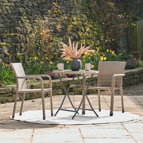 Pacific Lifestyle Tobs Outdoor Rattan Stackable Bistro Set - image 1