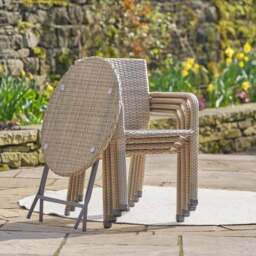 Pacific Lifestyle Tobs Outdoor Rattan Stackable Bistro Set - thumbnail 2