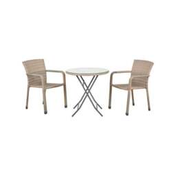 Pacific Lifestyle Tobs Outdoor Rattan Stackable Bistro Set - thumbnail 4