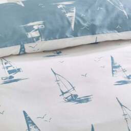 Catherine Lansfield Salcombe Boats Polycotton Duvet Cover & Pillowcase Set - thumbnail 4