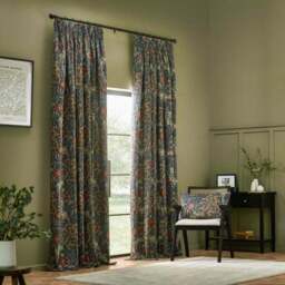 Morris & Co. Seaweed Matte Velvet Pencil Pleat Curtains - thumbnail 2