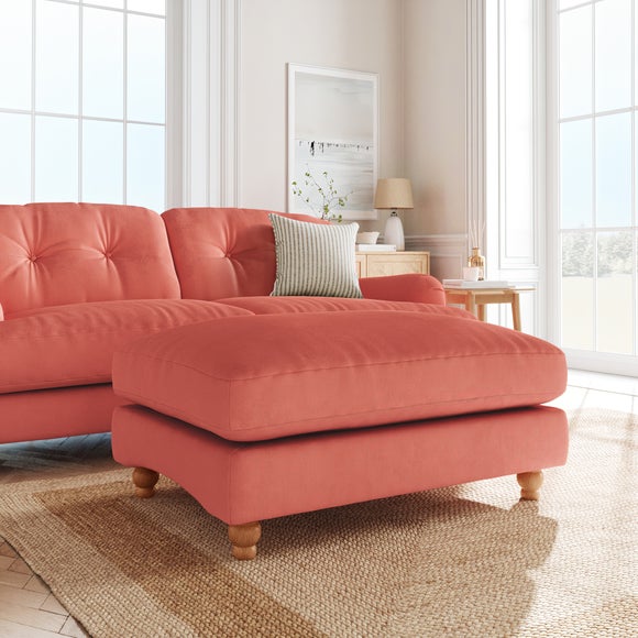 Martha Matte Plush Velvet Footstool - image 1