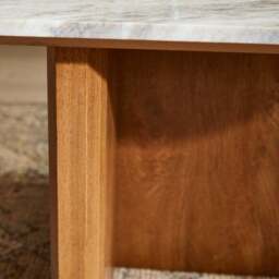 Arya Coffee Table, Mango Wood and Real Marble - thumbnail 3