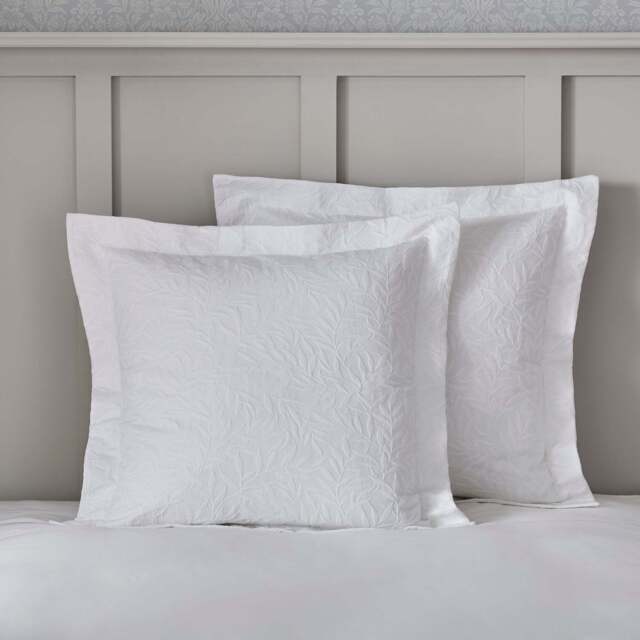 Pillow Dunelm White Bed Throws Dorma Purity Willow Leaf Matelasse