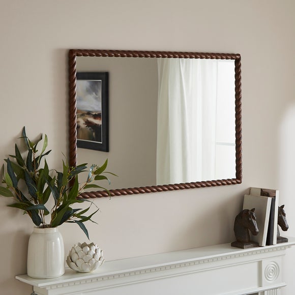 Lucia Twisted Wood Rectangle Wall Mirror - image 1