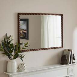 Lucia Twisted Wood Rectangle Wall Mirror - thumbnail 1