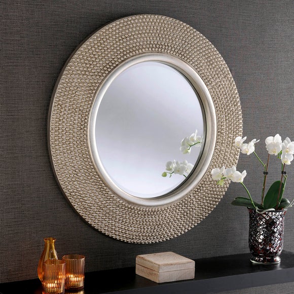 Yearn Round Beaded Wall Mirror