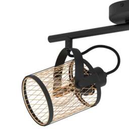 EGLO Dellow Industrial 2 Light Adjustable Ceiling Wall Spotlight - thumbnail 2
