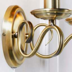 Vogue Bernice Antique Brass 2 Light Wall Light - thumbnail 5
