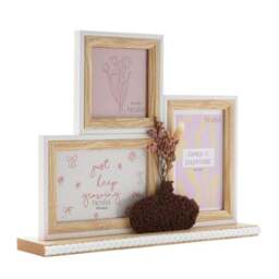Hestia Freestanding Natural Multi Photo Frame with Vase and Dried Flowers - thumbnail 2